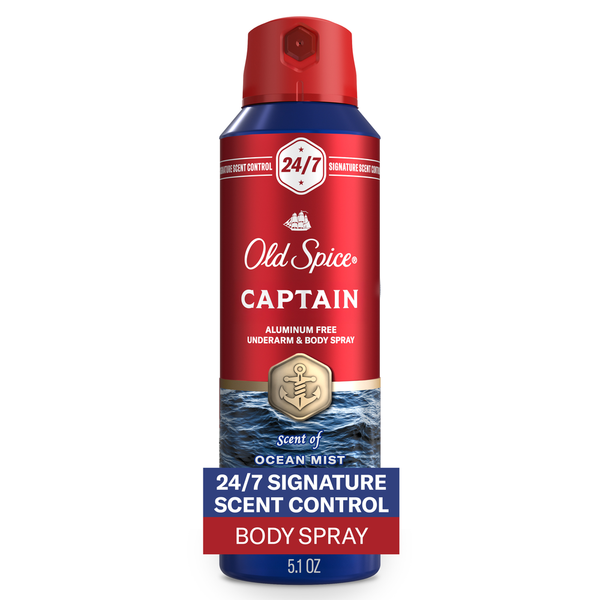 Old Spice Men's Body Spray Aluminum Free Captain Same-Day Delivery