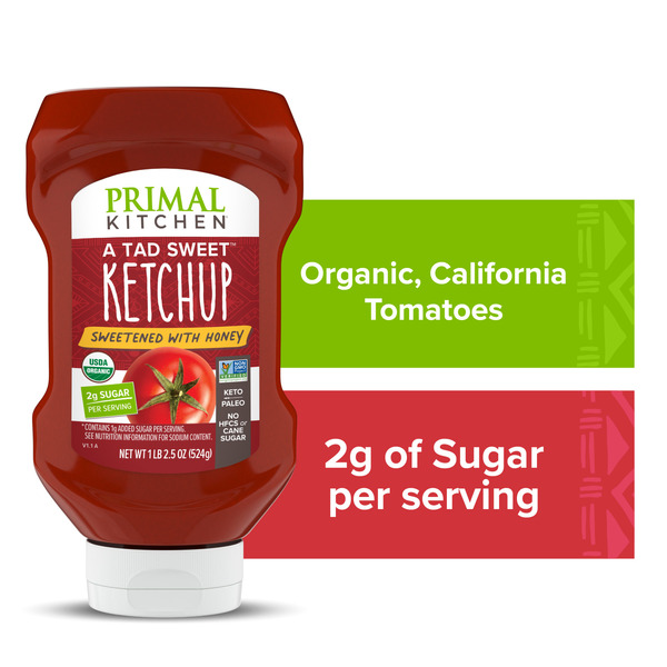 Primal Kitchen A Tad Sweet Squeeze Ketchup - Sweetened with Honey