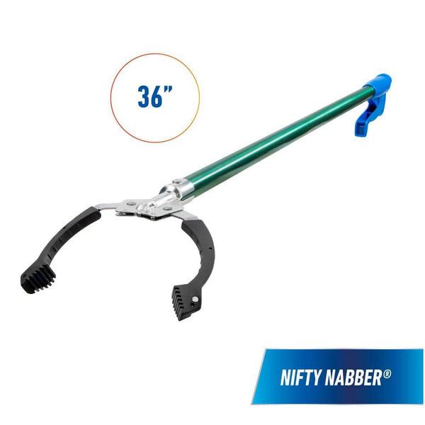 Unger 36 In. Nifty Nabber Trash Picker And Litter Grabber Tool With Comfort Grip And Superior Rubber Claw