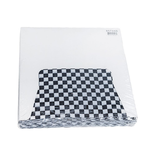 Emerald - 12X12 Black Checkered Grease Resistant Paper - 1000 ct