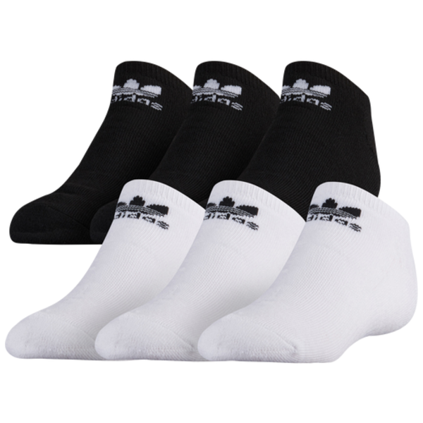 adidas Originals Boys' Trefoil No Show Socks, L - White/Black