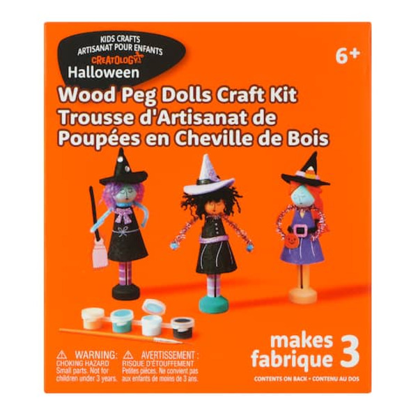 Creatology Kids' Halloween Witch Wood Peg Dolls Craft Kit