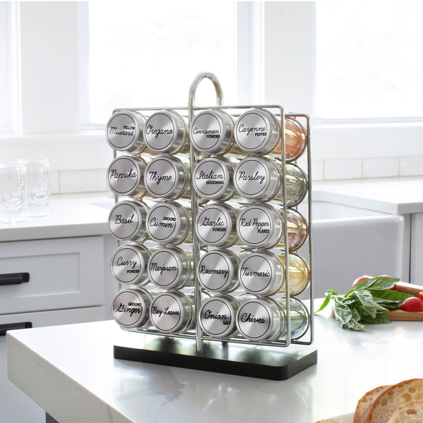 Orii 20 Jar Spice Rack Stainless Steel Filled With Spices Same-Day ...