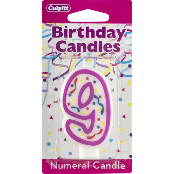 Culpitt Birthday Candles Numeral Candle 9