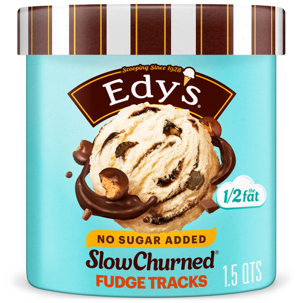 Edy's/Dreyer's SLOW CHURNED No Sugar Added Fudge Tracks Light Ice Cream