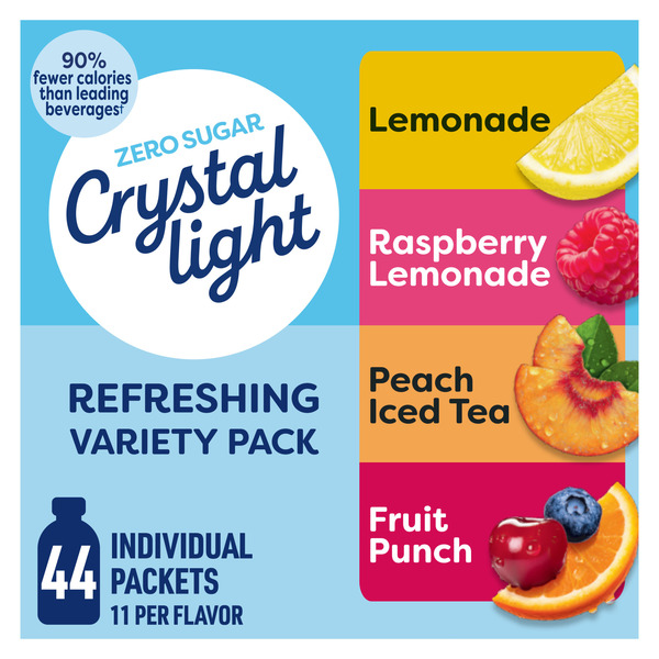 Crystal Light Lemonade, Raspberry Lemonade, Peach Iced Tea & Fruit Punch Drink Mix Assortment