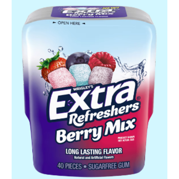 Extra - Refreshers Berry Mix Sugar Free Chewing Gum - 40pc
