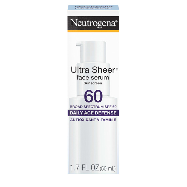 Neutrogena Ultra Sheer Moisturizing Serum, Vitamin E, SPF 60, 1.7 Fl Oz - 1.7 fl oz