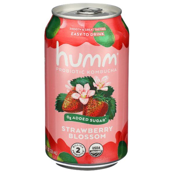 Humm Kombucha Organic Strawberry Blossom Whole30 Probiotic Kombucha