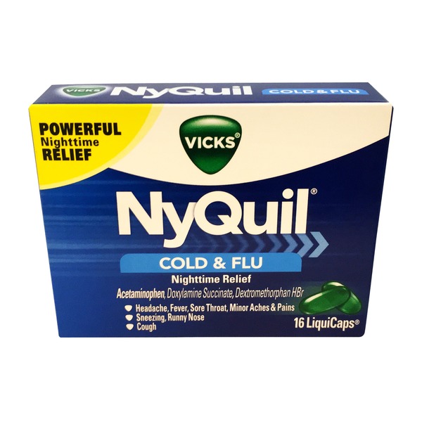 Vicks NyQuil Cold & Flu Nighttime Relief LiquiCaps from Key Food