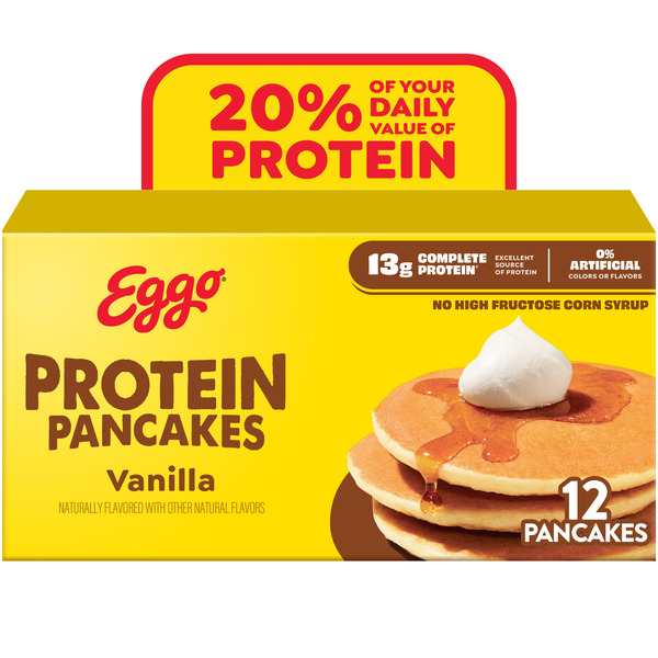 Eggo Protein Vanilla Pancakes, Frozen Breakfast, 12 Count
