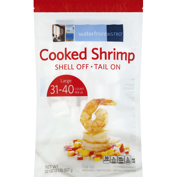 Waterfront Bistro Shrimp, Cooked, Large, Tail On