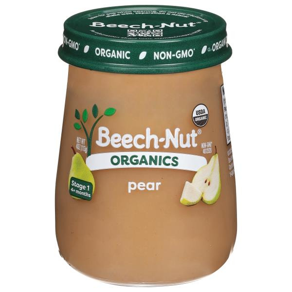 Publix Beech-Nut Organics Stage 1 Organic Baby Food, Pear, 4 oz Jar ...