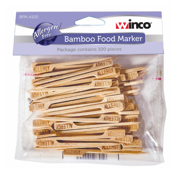 Winco - Bamboo Food Marker - 100 Pz