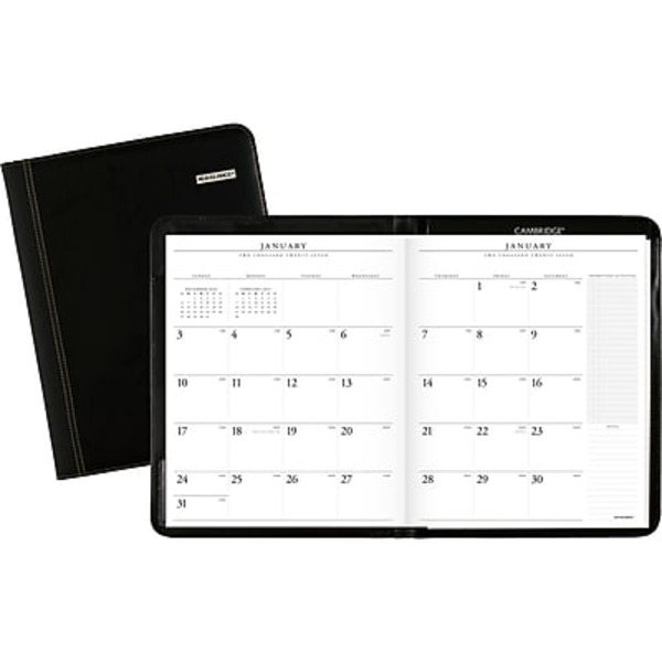 AT-A-GLANCE Executive 2027 Monthly Planner, 9 x 11 in - Black Faux Leather Cover