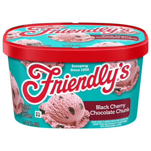 Friendly's Black Cherry Chocolate Chunk Frozen Dairy Dessert Same