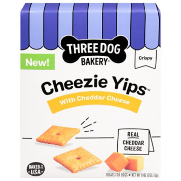 Three Dog Bakery Crispy Cheezie Yips with Cheddar Cheese