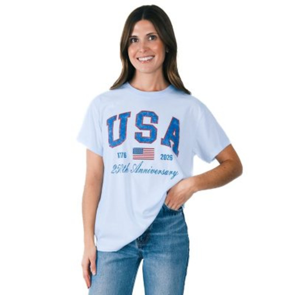 Mighty Fine Americana Tee, M - Light Blue Same-Day Delivery