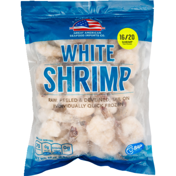 Censea 16/20 Count Tail On Peeled & Deveined Farm-Raised Frozen Raw Shrimp