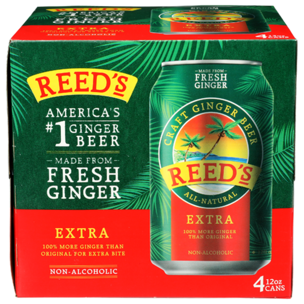 Reed's Extra Ginger Beer 4 Pack Cans