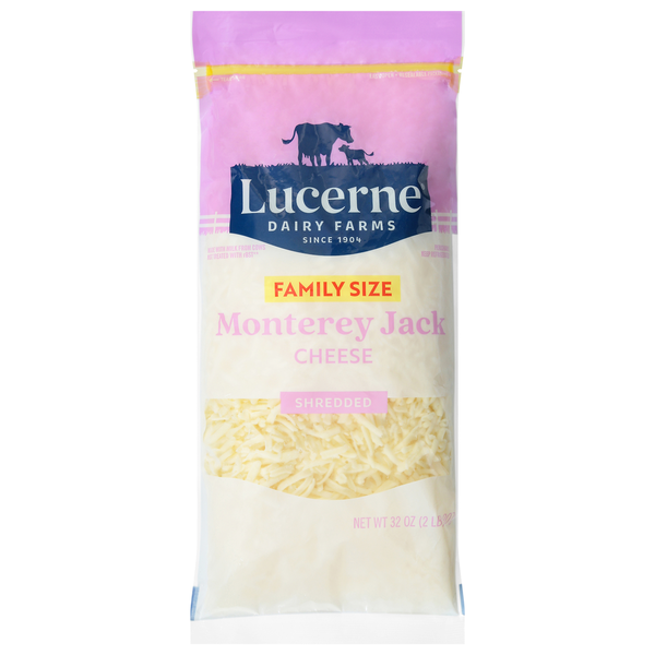 Lucerne Cheese, Monterey Jack, Shredded, Family Size