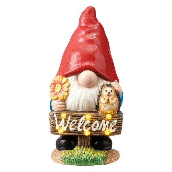 Belavi Solar Garden Figurine, Welcome Gnome Same-Day Delivery or
