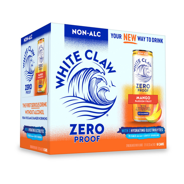 White Claw Zero Proof Mango Passionfruit, 6 Pack, 12 fl oz Cans