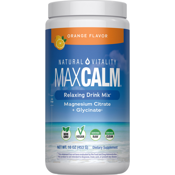 Natural Vitality CALM Orange Magnesium Citrate Drink Mix Same-Day