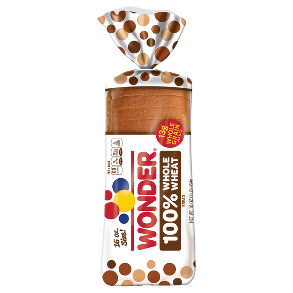 Wonder Bread Bread, 100% Whole Wheat, Small