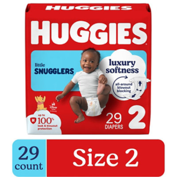 Huggies Little Snugglers Baby Diapers, Size 2 (12-18 lbs)