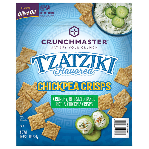 Crunchmaster Tzaziki Flavored Chickpea Crisps, 16 oz