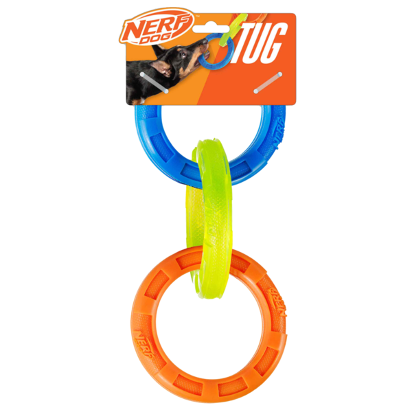 Nerf TPR 3 Ring Tug - Blue, Green & Orange