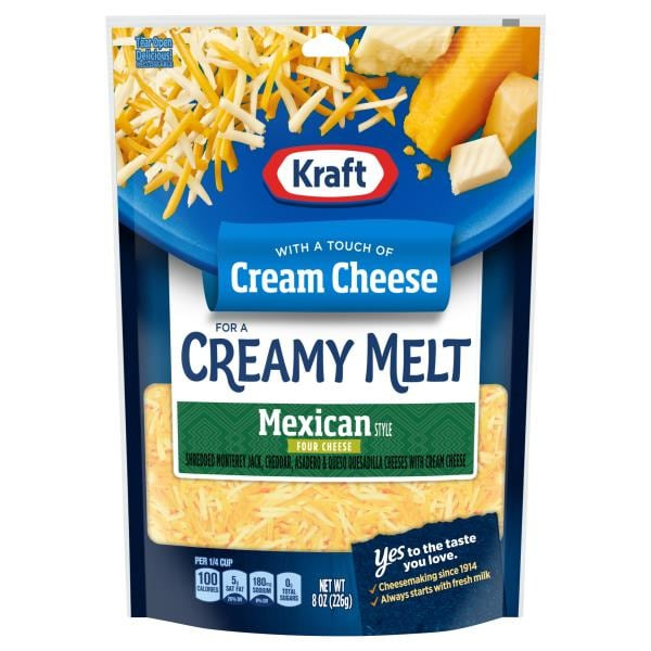 Kraft Shredded Cheese, Mexican Style, Four Cheese Same-Day