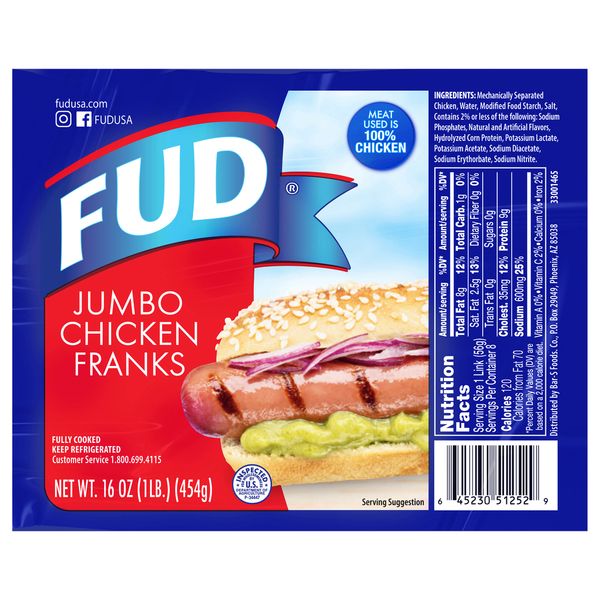 FUD Jumbo Chicken Franks