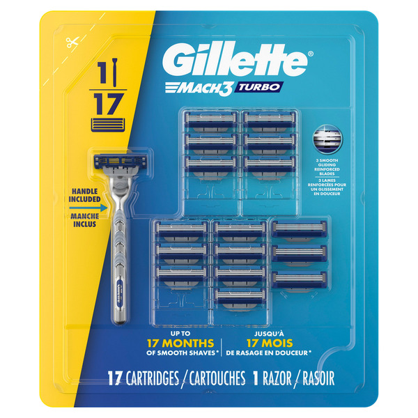 Gillette 17 Piece Mach3 Turbo Razor Cartridges