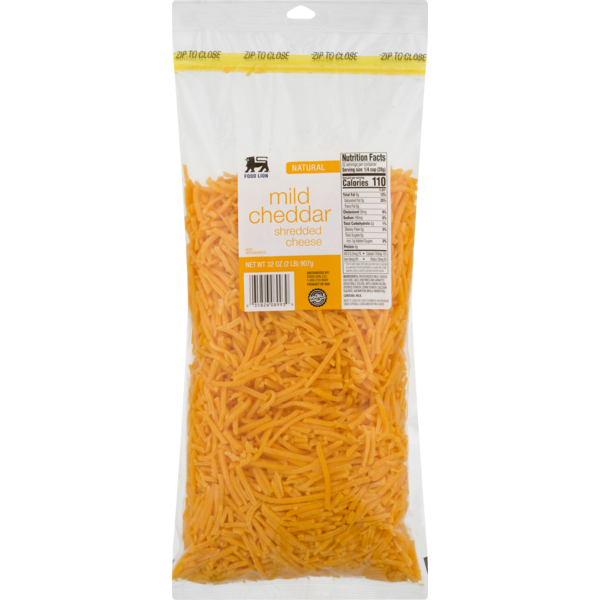 Food Lion Cheese, Natural, Mild Cheddar, Shredded, Bag (32 oz) Instacart