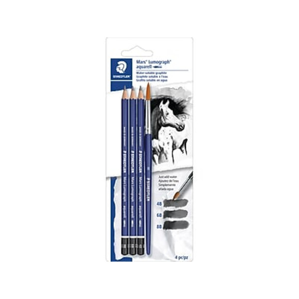 STAEDTLER 100ASBK4A6 Mars Lumograph No.1 Soft Lead Wooden Pencils