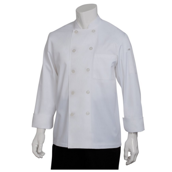 Le Mans Chef Coat, double-breasted, long sleeves, white, XL