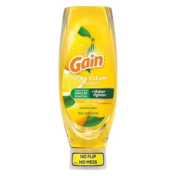 ALDI Gain EZSqueeze Dishwashing Liquid Dish Soap, Lemon Zest SameDay