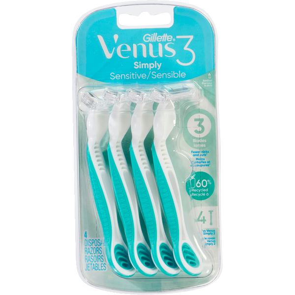Gillette Venus Women's Simply 3 Sensitive Disposable Razors Same