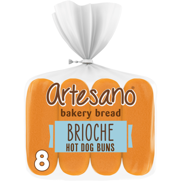 Artesano 8 ct, Brioche, Hot Dog Buns, Hot Dog Buns, 13.55 oz