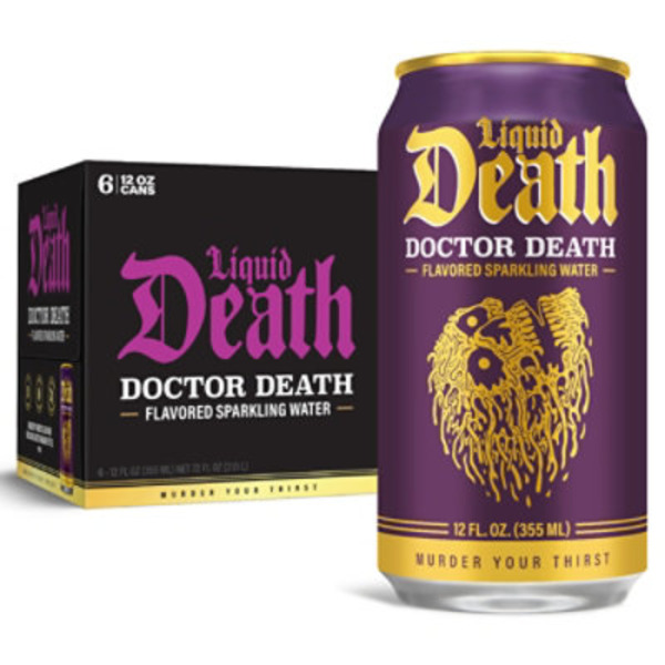 Liquid Death Soda-Flavored Sparkling Water, Doctor Death