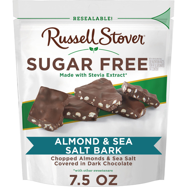 Russell Stover Sugar Free Dark Chocolate Almond & Sea Salt Bark