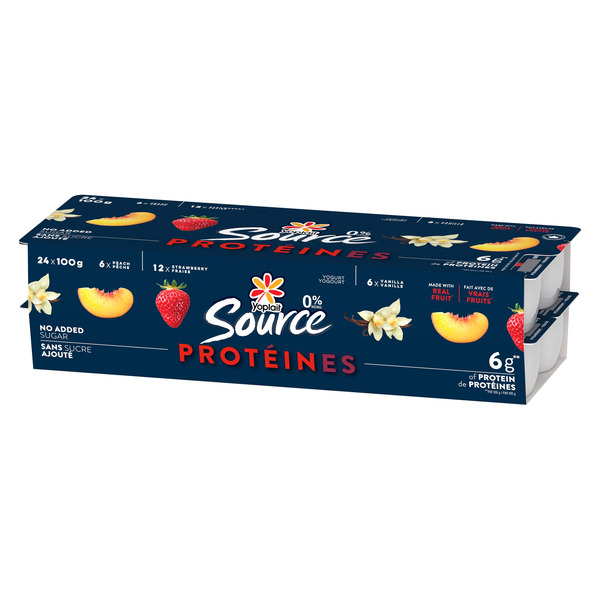 Yoplait Source Protein 0% M.F. Yogurt, 24 x 100 g