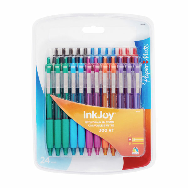 Paper Mate 1945926 1mm Medium Point InkJoy 300 RT Assorted Ink Retractable Ballpoint Pens
