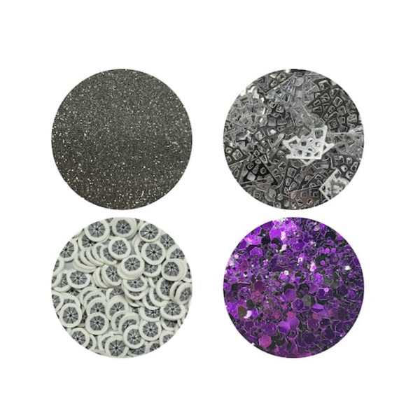 Recollections Spiderwebs Confetti Set - Silver, Black & Purple