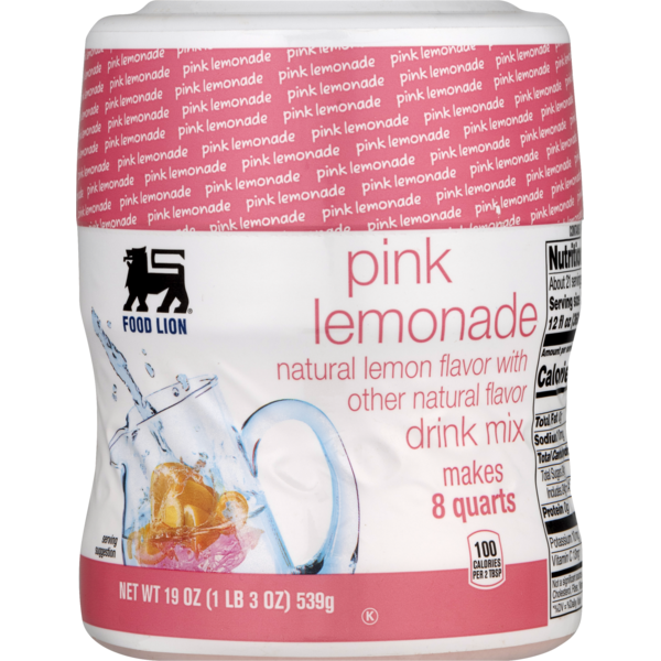 Food Lion Drink Mix, Pink Lemonade, Jar (19 oz) Instacart