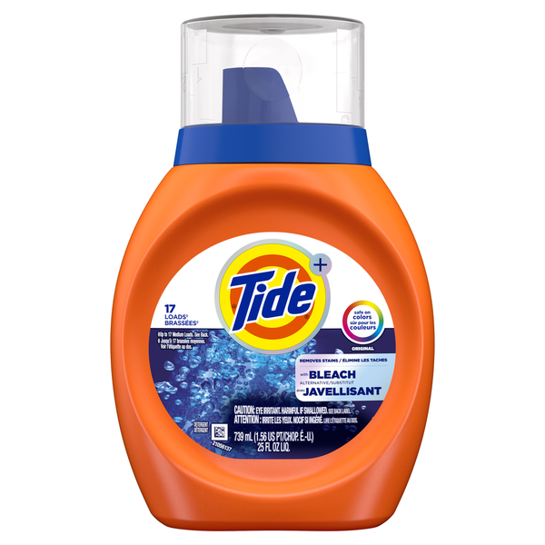 Tide 2x w/ Bleach Laundry Detergent, Original, 25 oz, 6 Ct