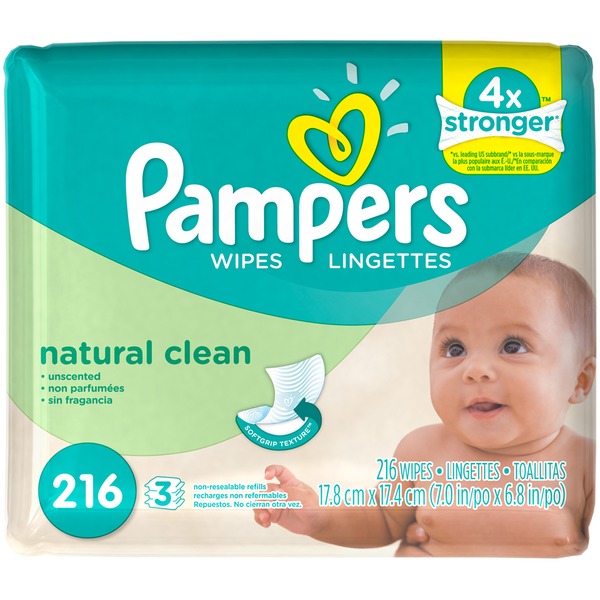 pampers natural clean wipes