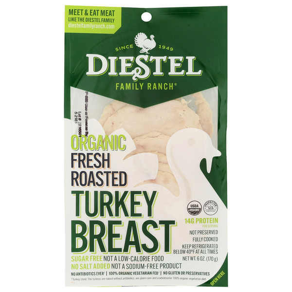 Diestel Family Ranch Organic Roasted Sliced Turkey Breast Same-Day